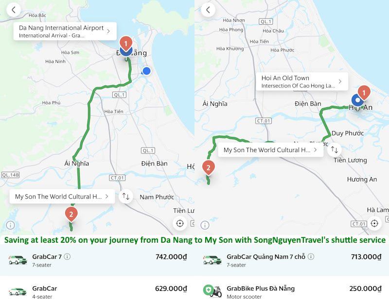 Saving at least 20% on your journey from Da Nang to My Son with SongNguyenTravel's shuttle service